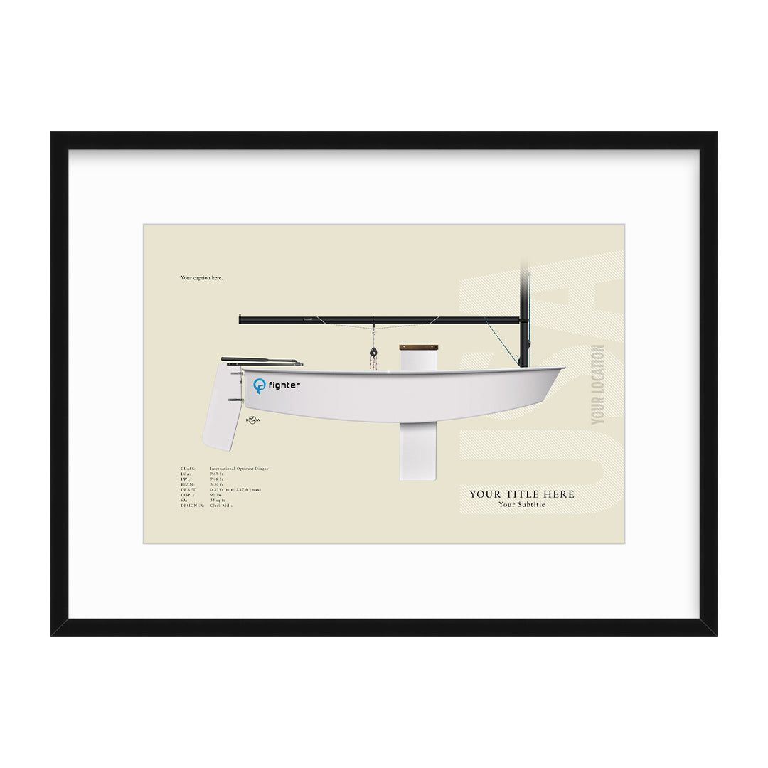 Optimist Dinghy Custom Half Hull Print