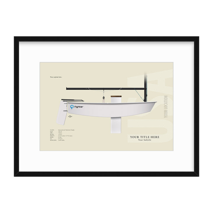 Optimist Dinghy Custom Half Hull Print