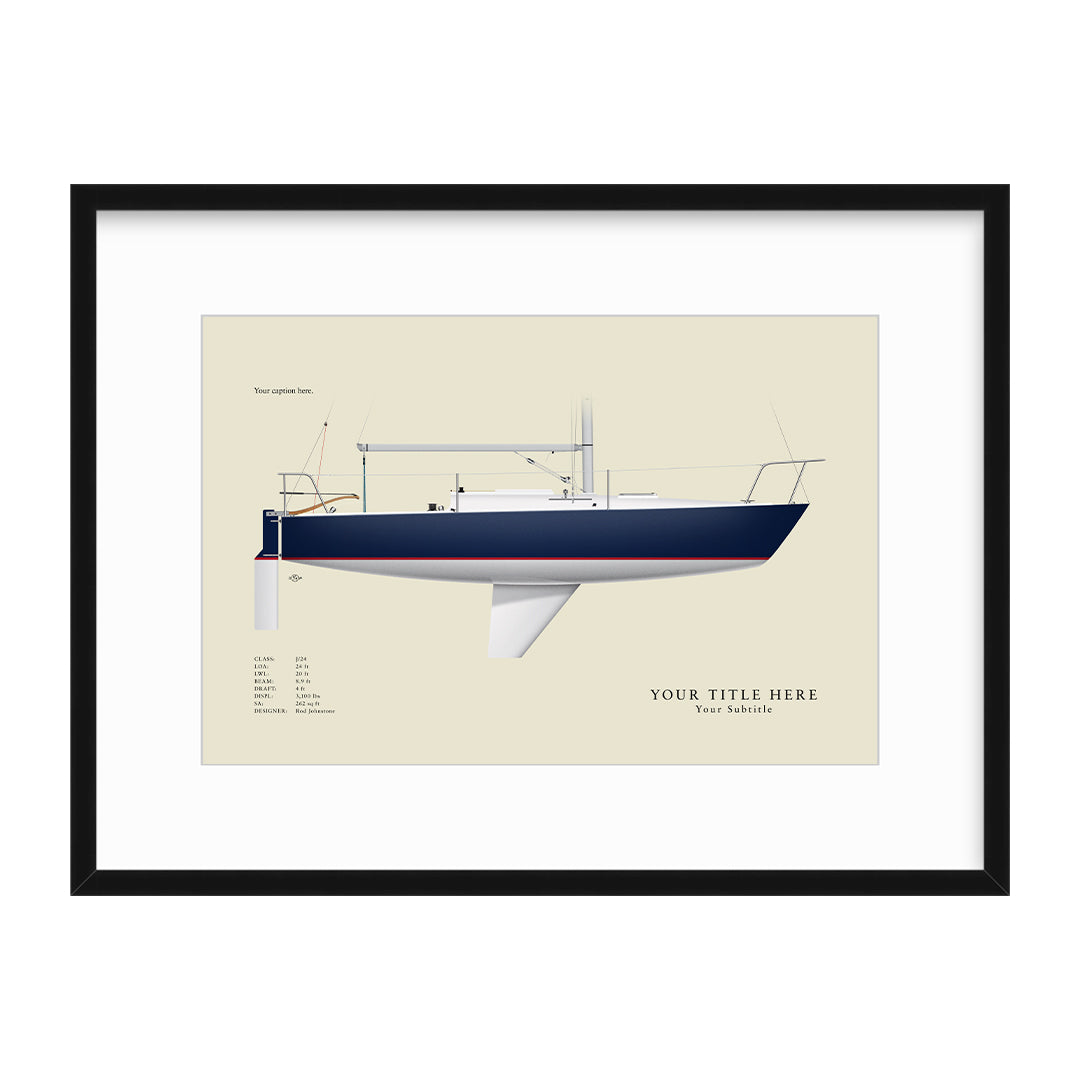 J/24 Custom Half Hull Print
