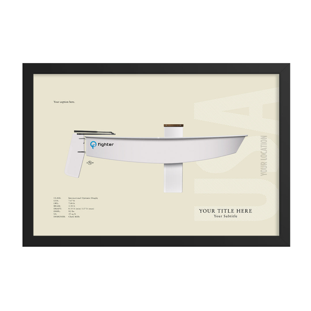 Optimist Dinghy Custom Half Hull Print