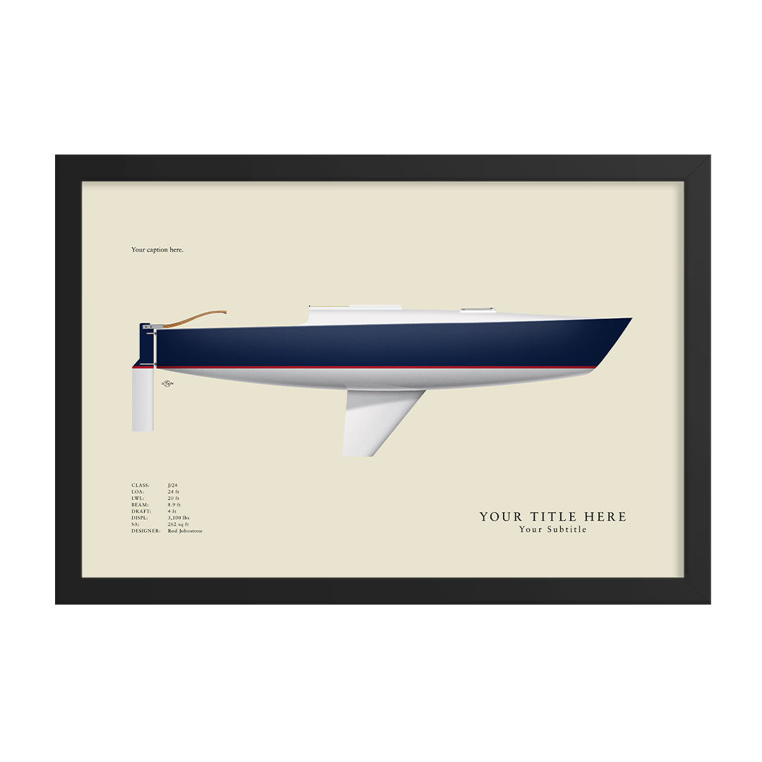 J/24 Custom Half Hull Print
