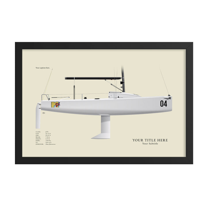J/70 Custom Half Hull Print