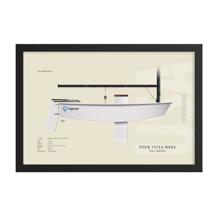 Optimist Dinghy Custom Half Hull Print