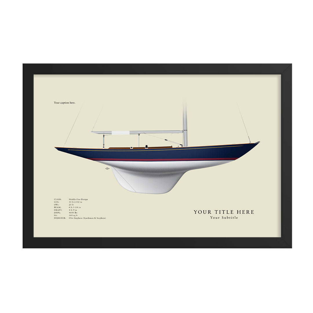 Shields One-Design Custom Half Hull Print