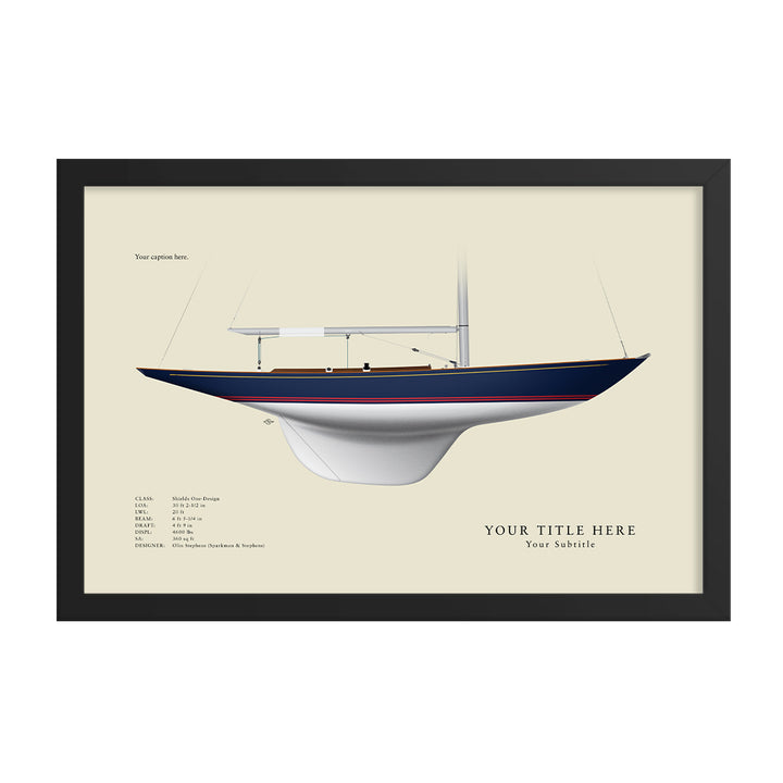 Shields One-Design Custom Half Hull Print