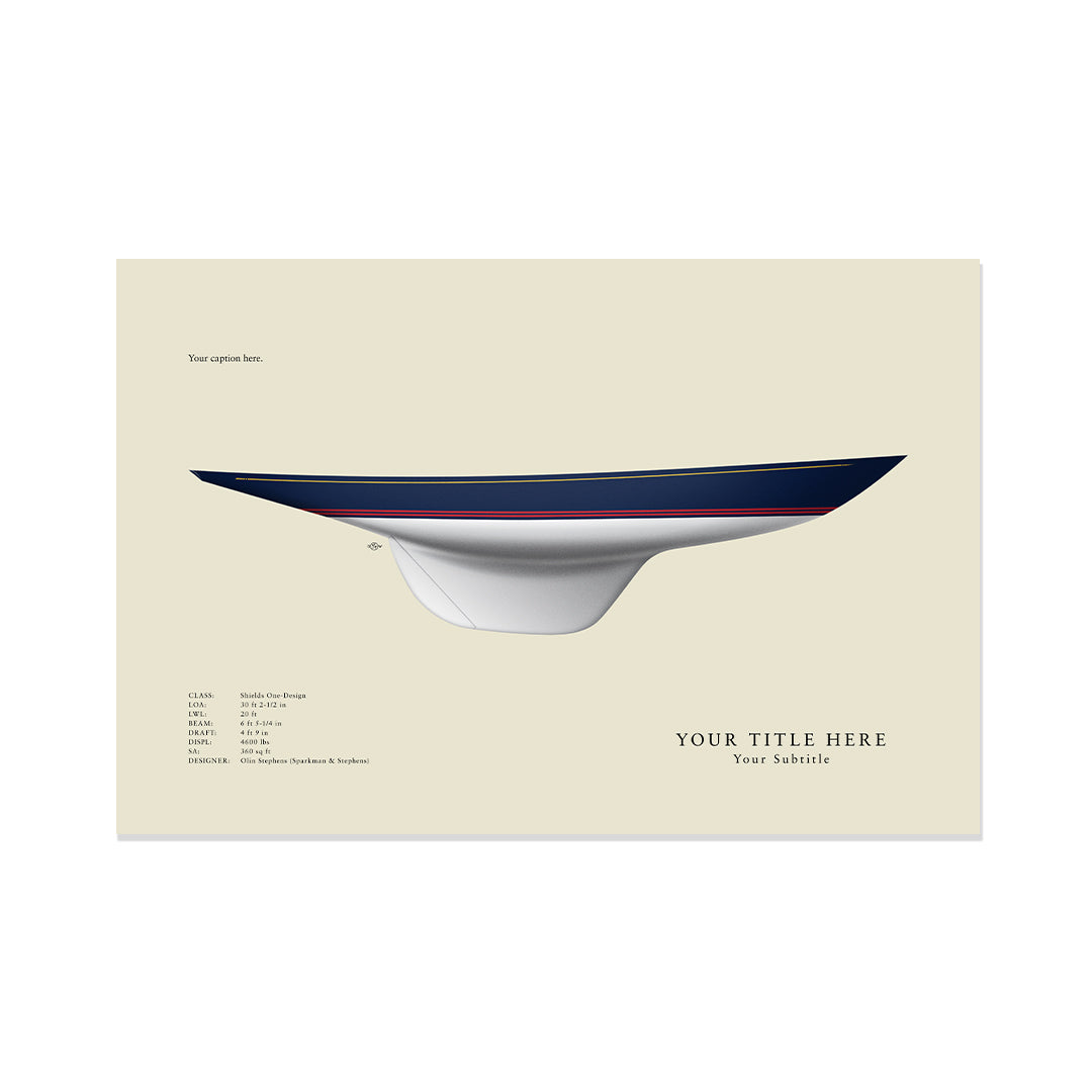 Shields One-Design Custom Half Hull Print