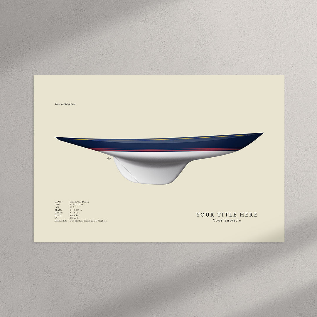Shields One-Design Custom Half Hull Print
