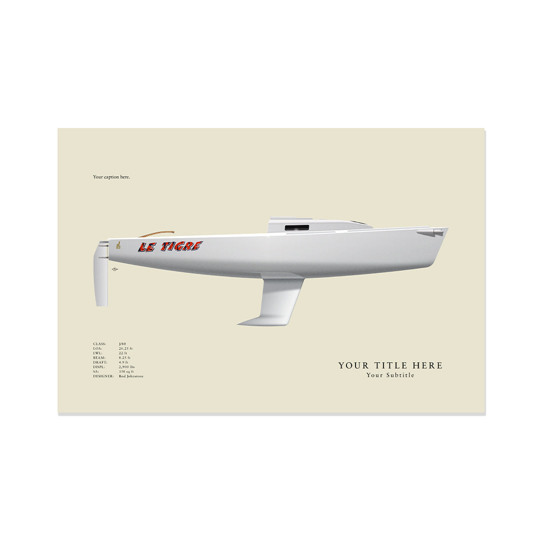 J/80 Custom Half Hull Print