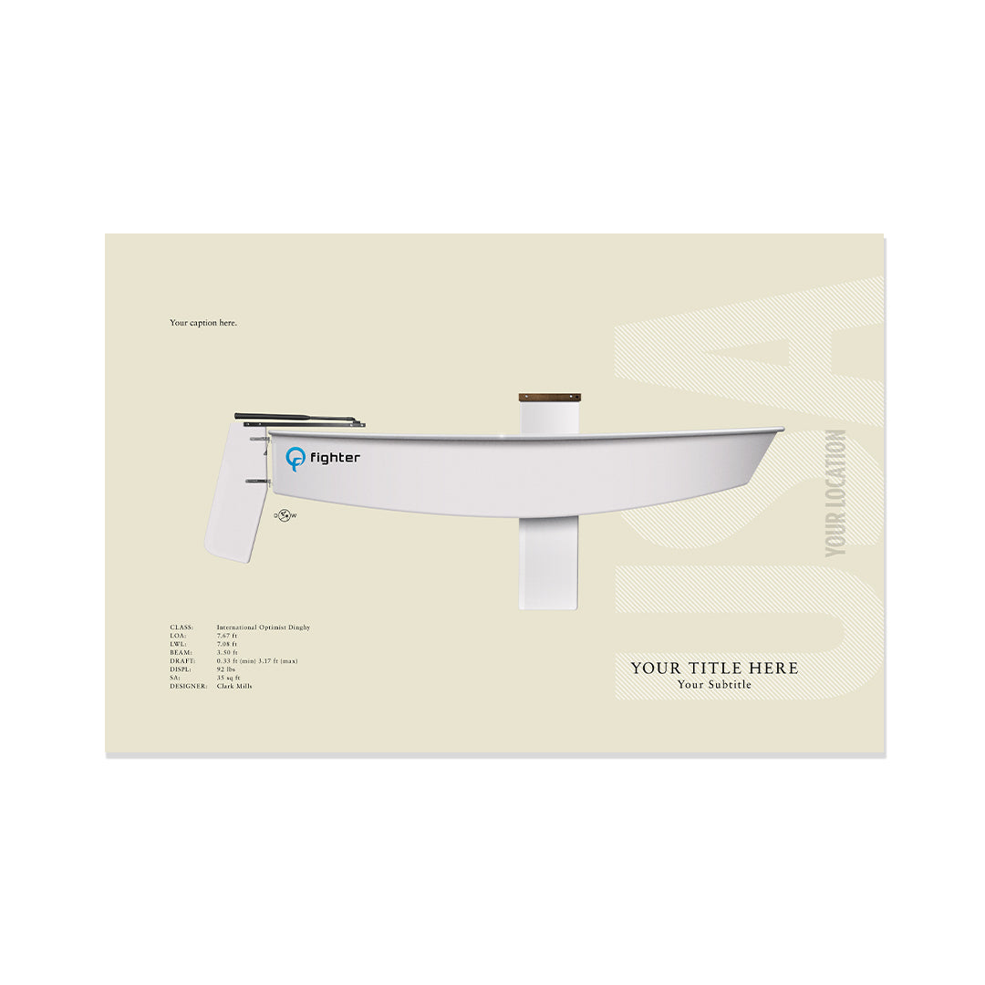 Optimist Dinghy Custom Half Hull Print