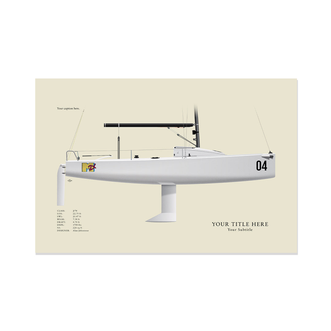J/70 Custom Half Hull Print