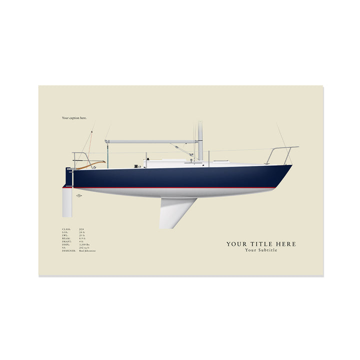 J/24 Custom Half Hull Print