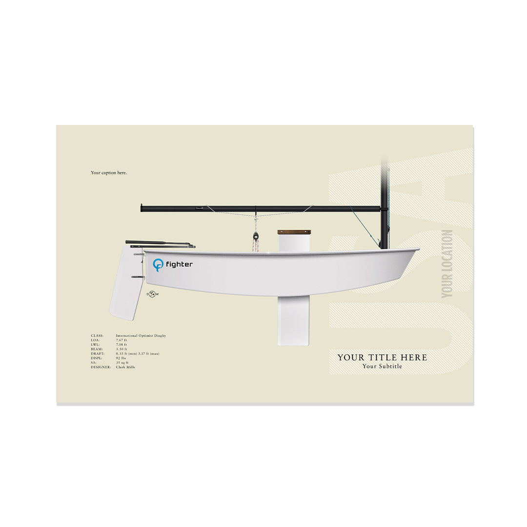 Optimist Dinghy Custom Half Hull Print