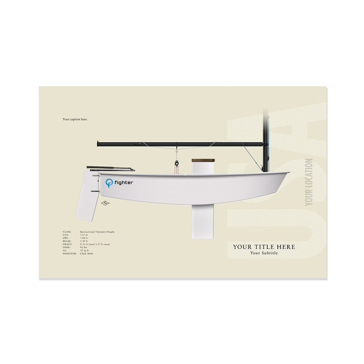 Optimist Dinghy Custom Half Hull Print