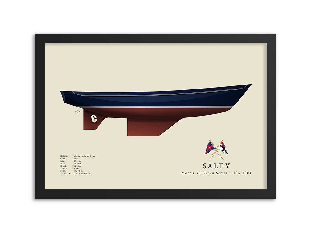 Salty - Morris 38 Ocean Series Half Hull Print – Dogwatch Art Co.