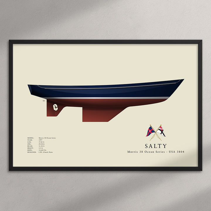 Salty - Morris 38 Ocean Series Half Hull Print