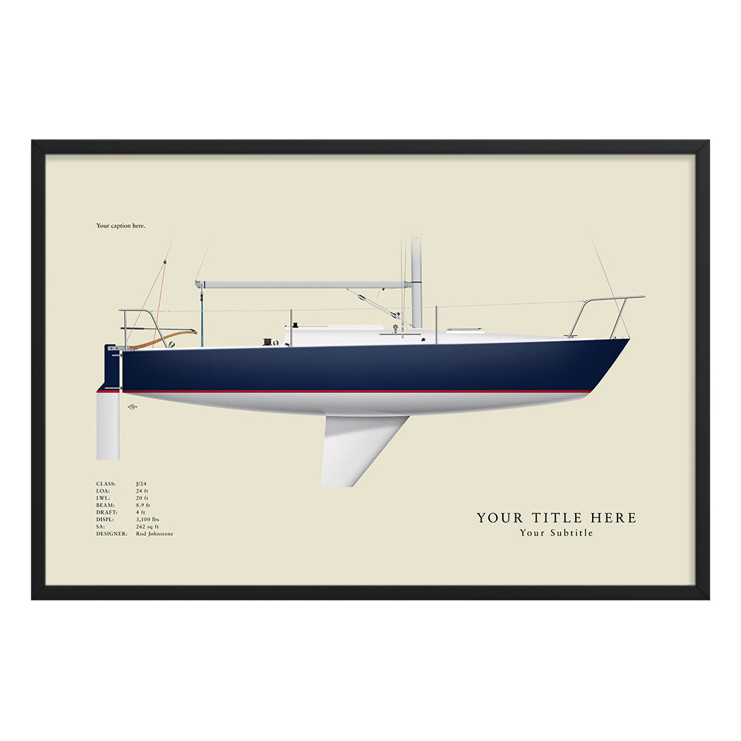J/24 Custom Half Hull Print