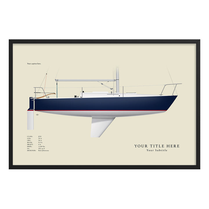 J/24 Custom Half Hull Print