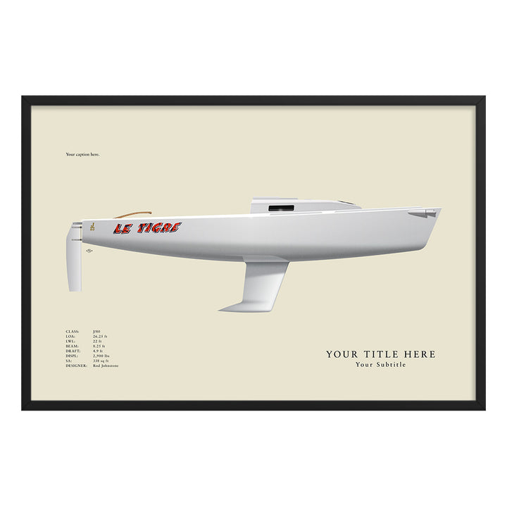 J/80 Custom Half Hull Print
