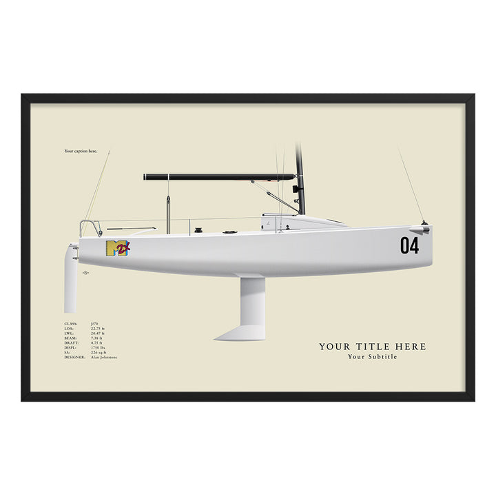 J/70 Custom Half Hull Print
