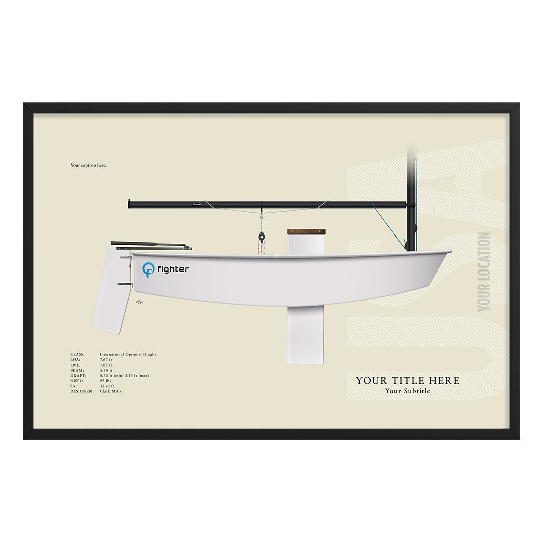 Optimist Dinghy Custom Half Hull Print