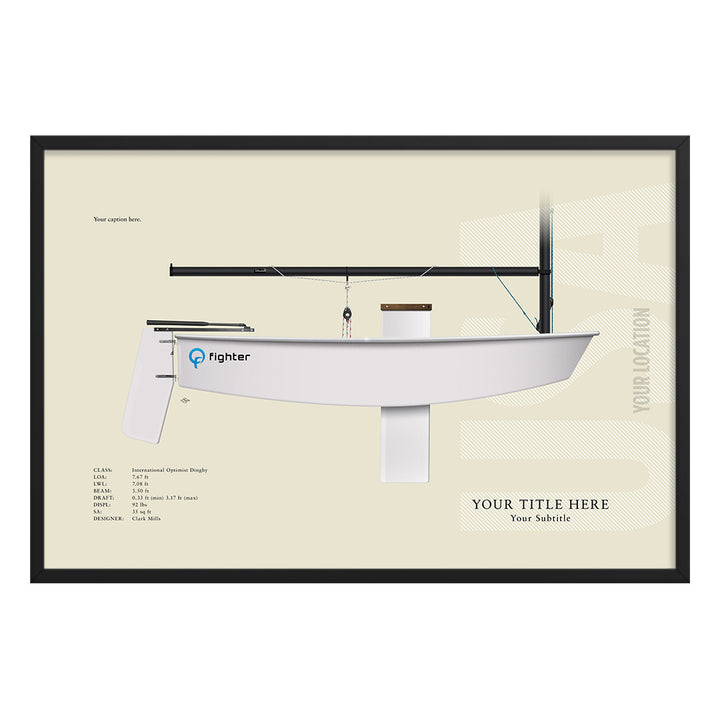 Optimist Dinghy Custom Half Hull Print