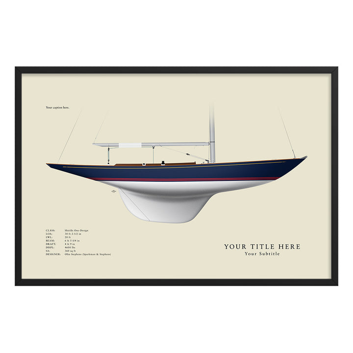 Shields One-Design Custom Half Hull Print
