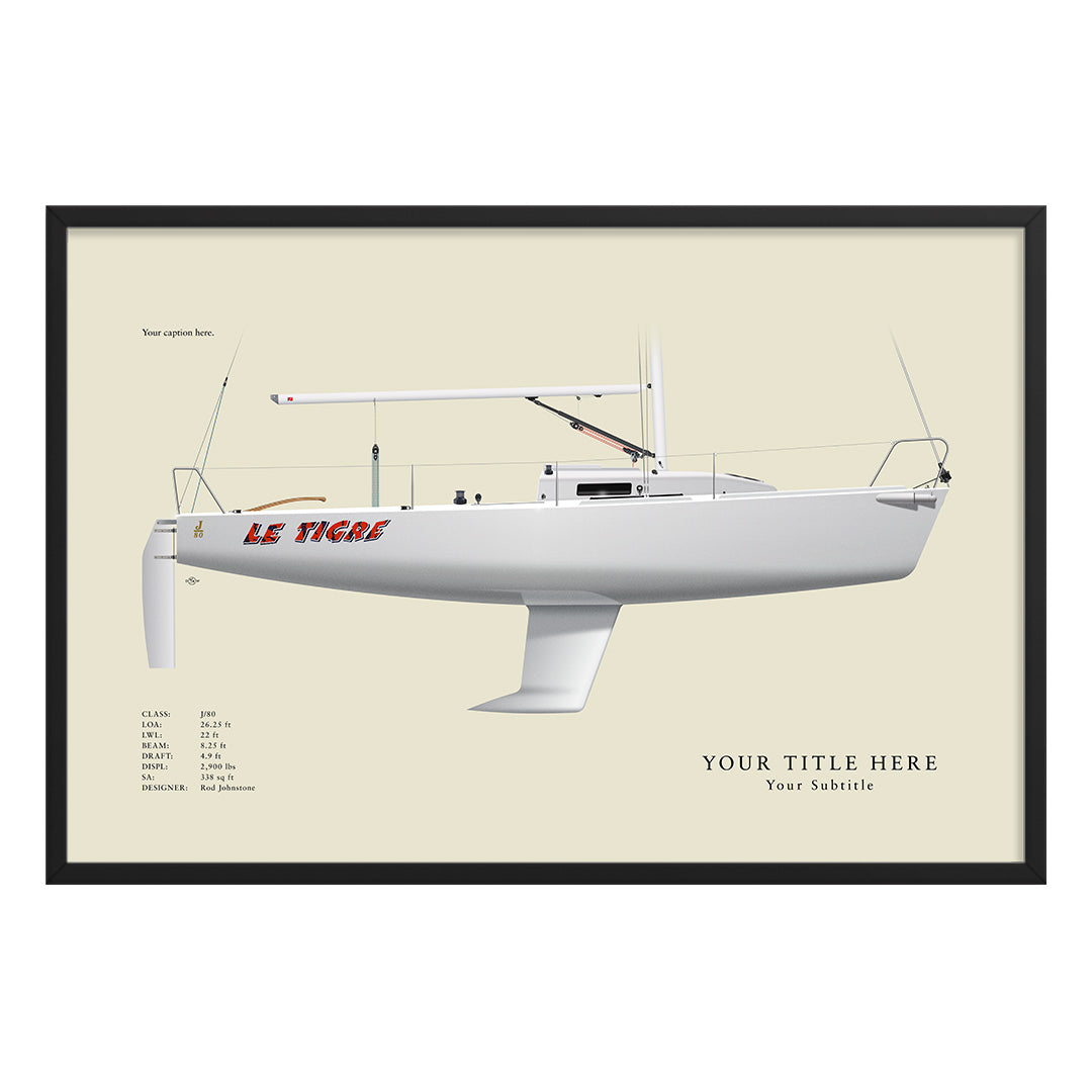 J/80 Custom Half Hull Print