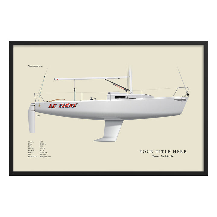 J/80 Custom Half Hull Print