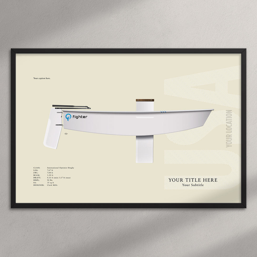 Optimist Dinghy Custom Half Hull Print