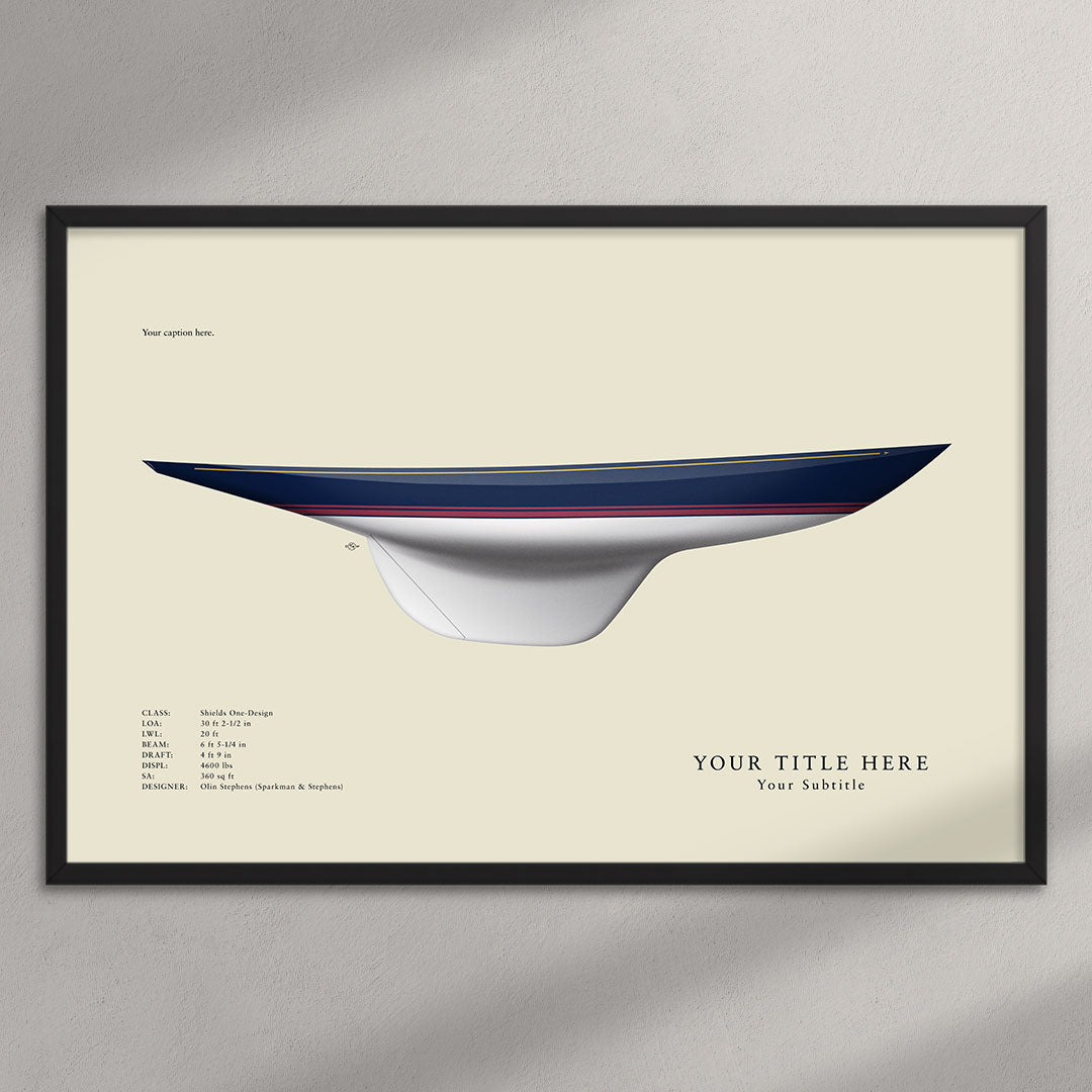 Shields One-Design Custom Half Hull Print