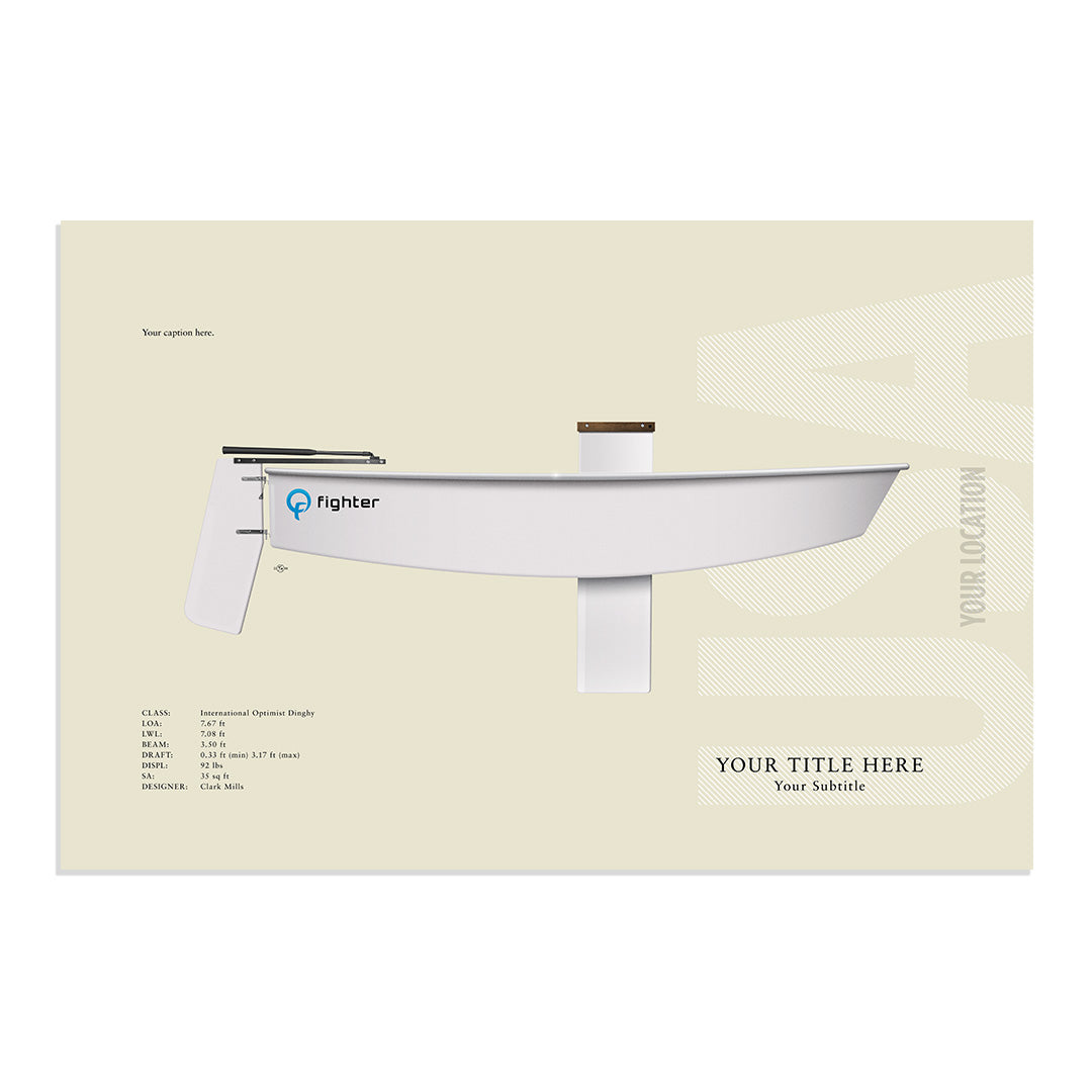 Optimist Dinghy Custom Half Hull Print