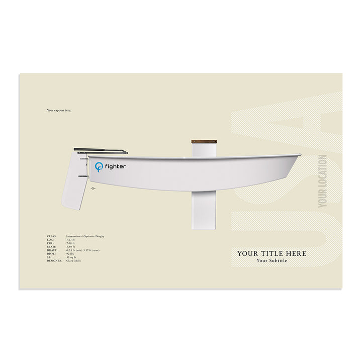 Optimist Dinghy Custom Half Hull Print