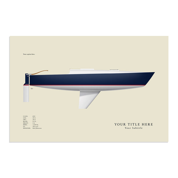 J/24 Custom Half Hull Print