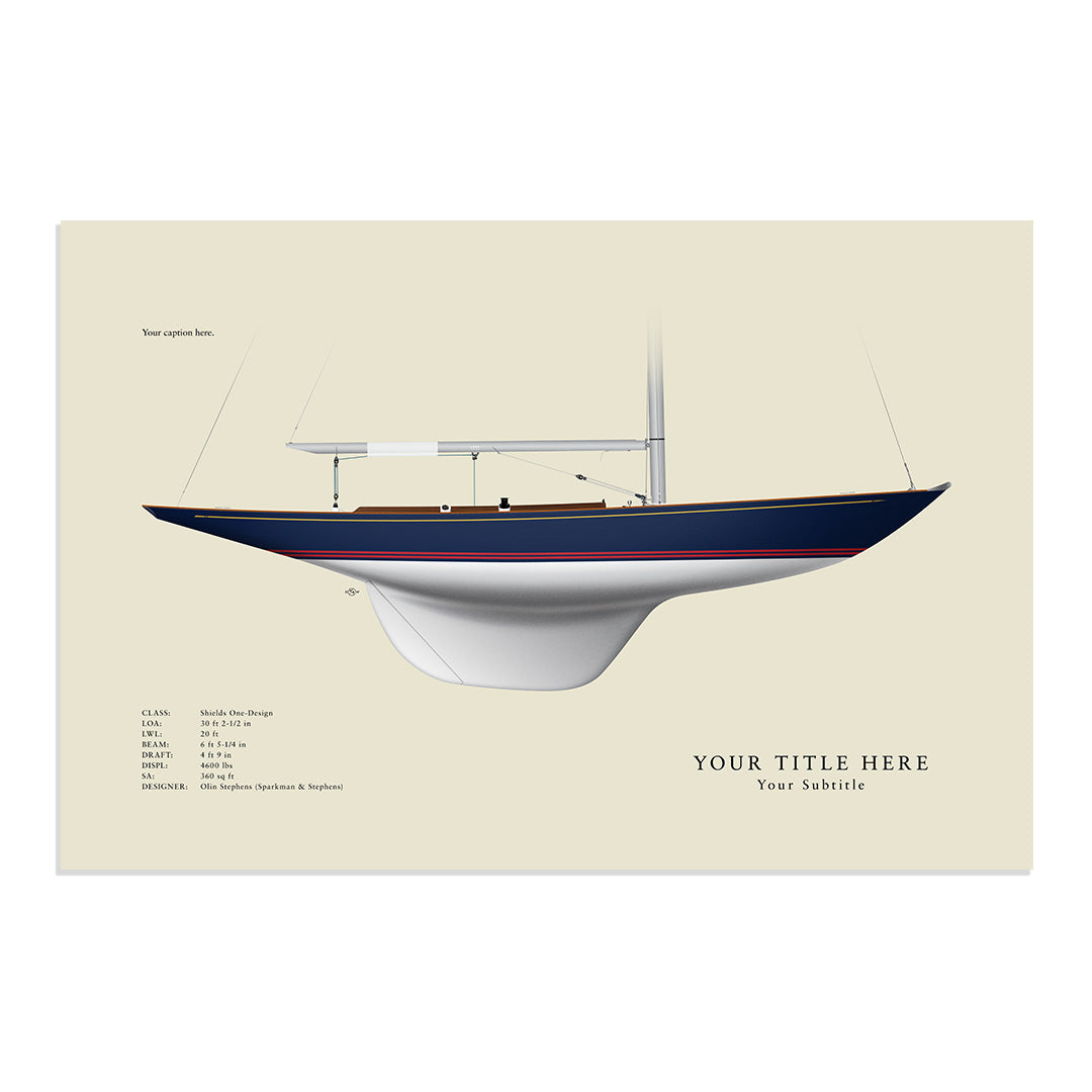 Shields One-Design Custom Half Hull Print