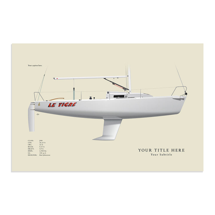 J/80 Custom Half Hull Print