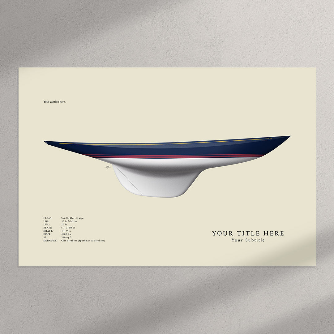 Shields One-Design Custom Half Hull Print