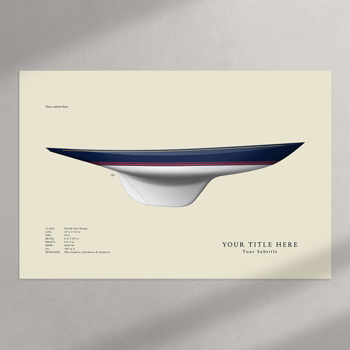 Shields One-Design Custom Half Hull Print