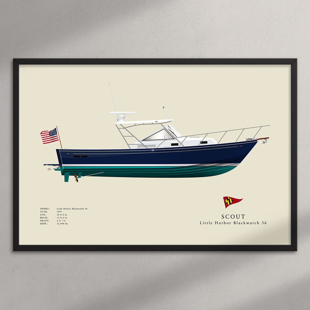 Scout - Little Harbor Blackwatch 36 Half Hull Print