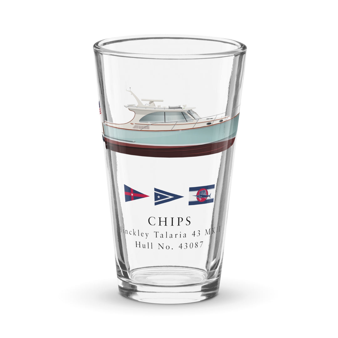 Matching Custom Half Hull Pint Glass