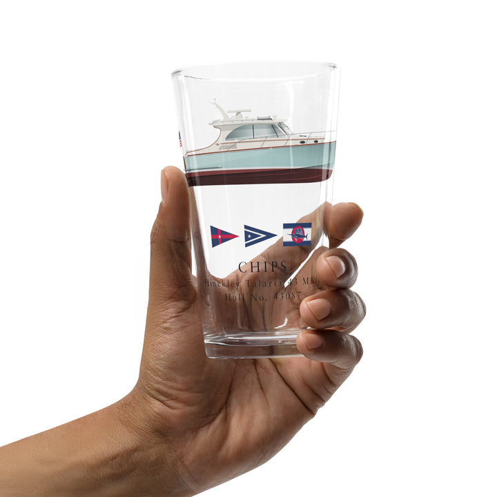 Matching Custom Half Hull Pint Glass