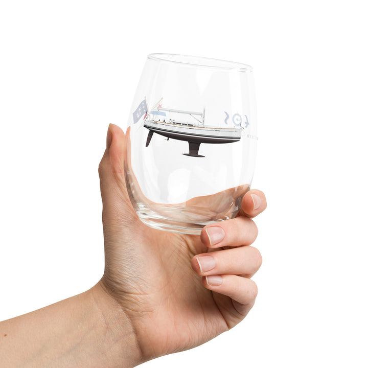Matching Custom Half Hull Wine Glass